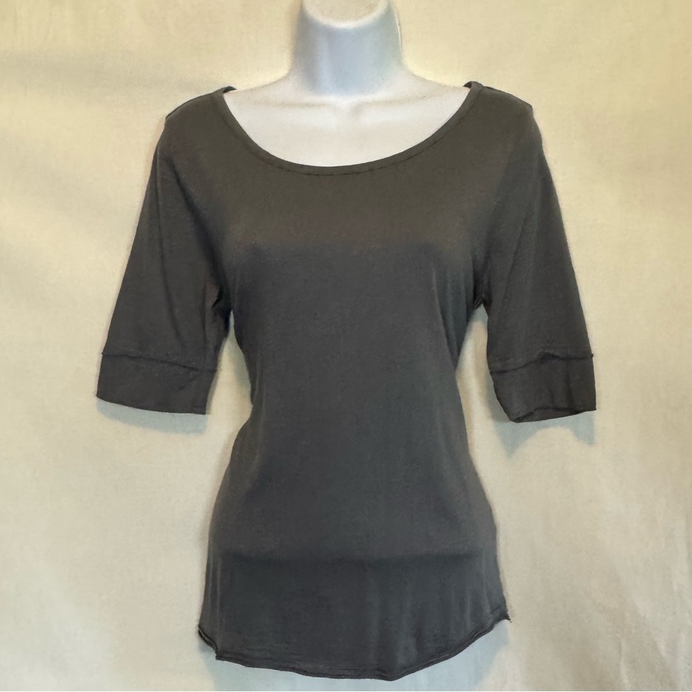 F-96 Cato Gray Short Sleeve Pullover Blouse Size S‎